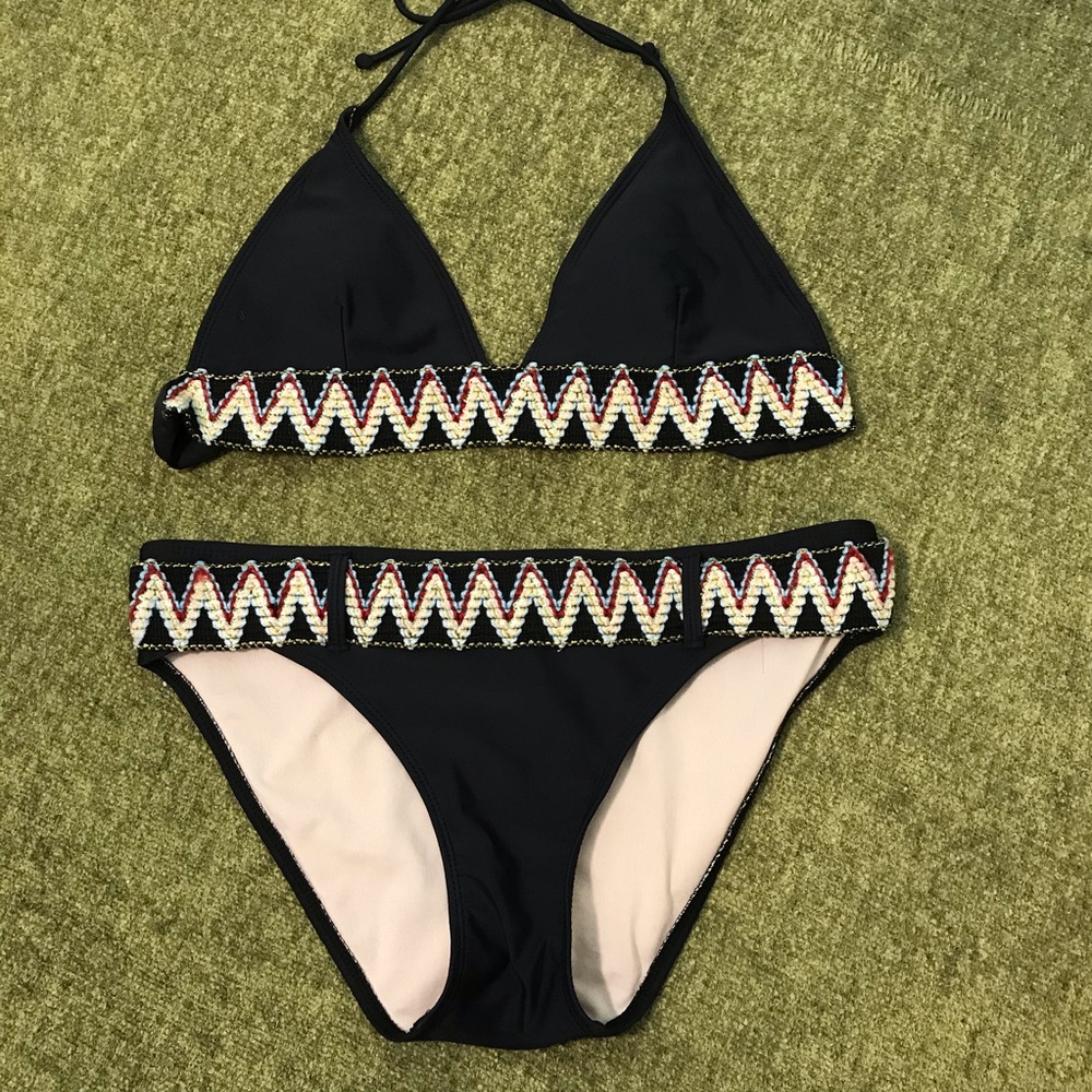 Xhilaration Bikini, Black w/Tribal Print